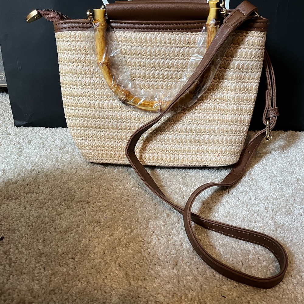 Stylish Cream and Brown Women's Summer Bag